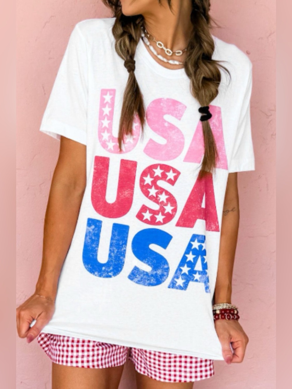 Letter Graphic Round Neck Short Sleeve T-Shirt